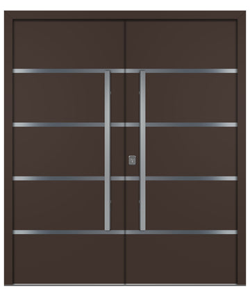 Nova Inox S3 Brown Modern Exterior Double Door