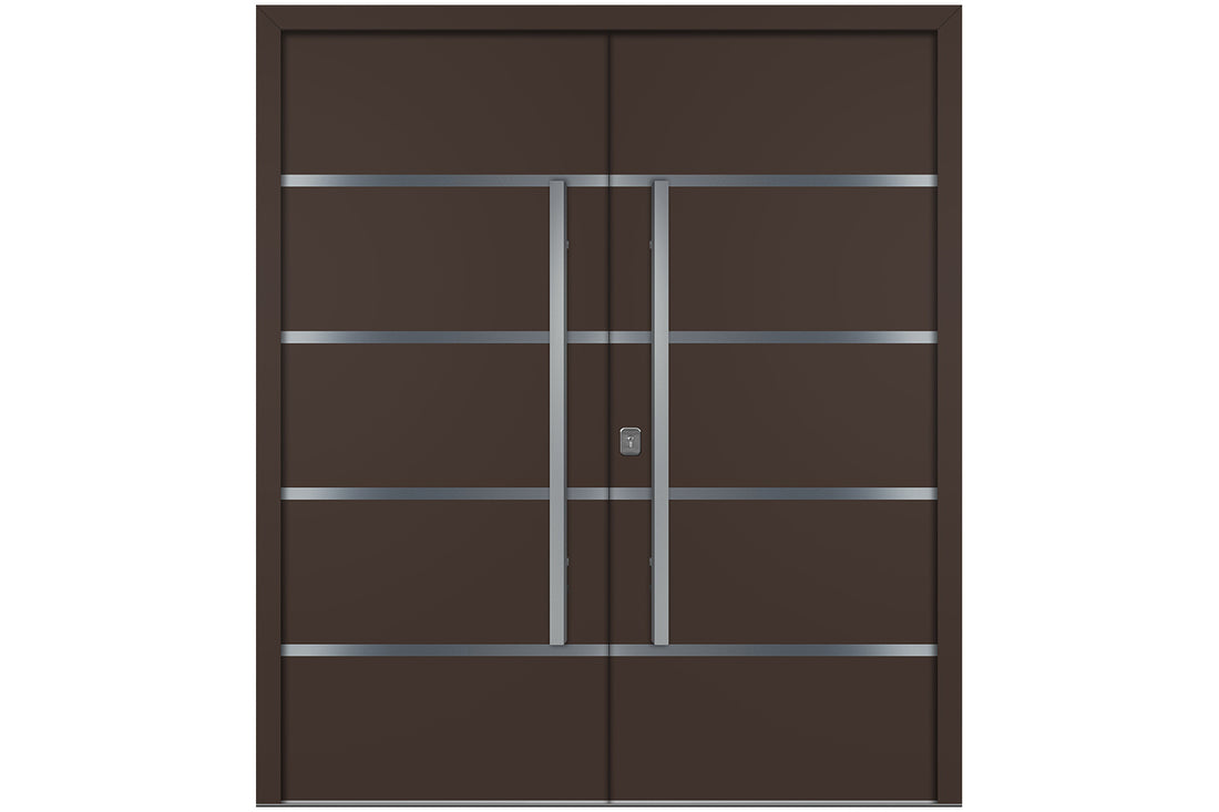 Nova Inox S3 Brown Modern Exterior Double Door Right Door Active