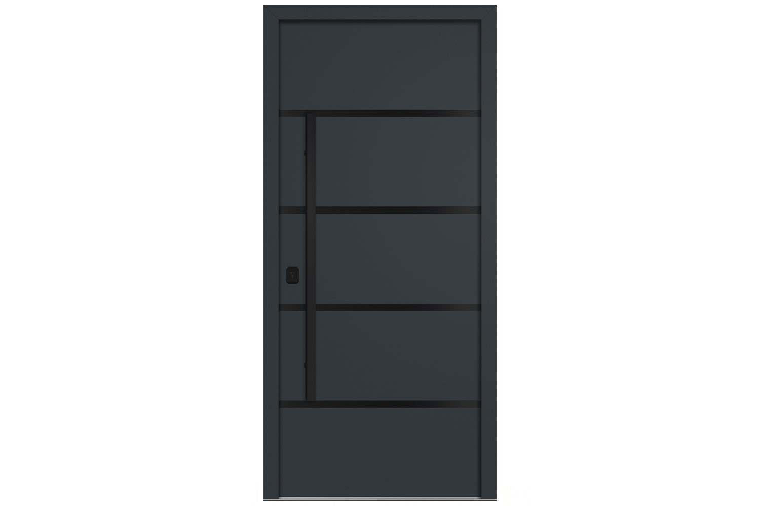 Nova Inox S3 Gray Modern Exterior Door with Black Stainless Steel