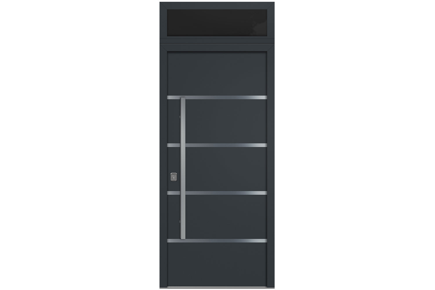 Nova Inox S3 Gray Modern Exterior Door w Transom Right-in