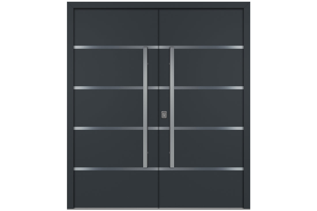 Nova Inox S3 Gray Modern Exterior Double Door Right Door Active