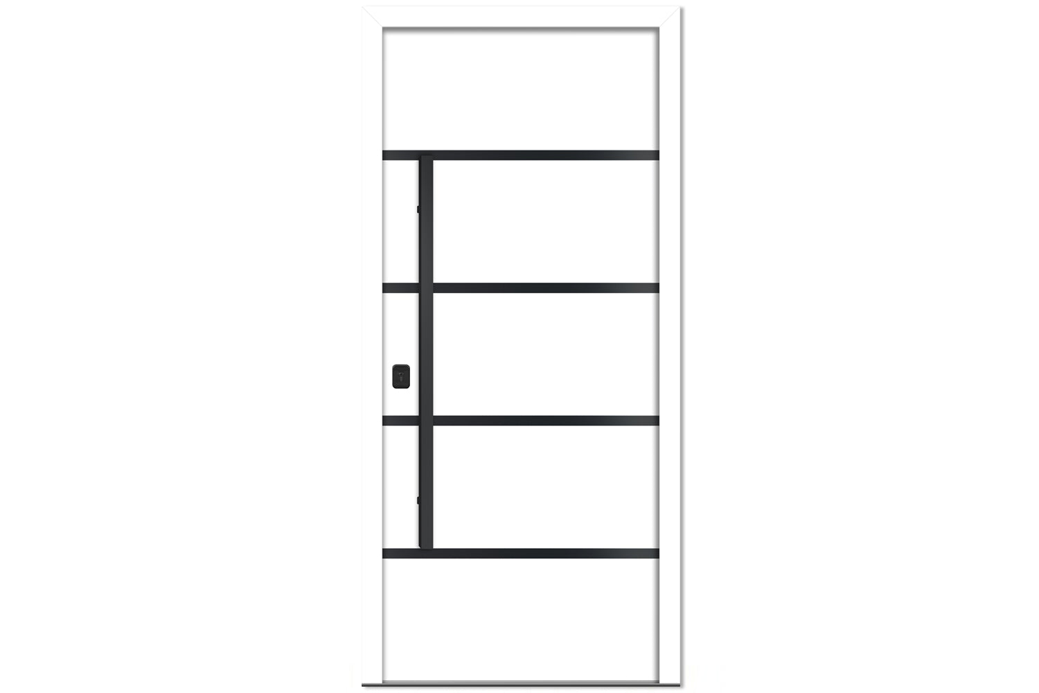 Nova Inox S3 White Modern Exterior Door with Black Stainless Steel