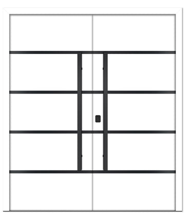 Nova Inox S3 White Modern Exterior Double Door with Black Stainless Steel