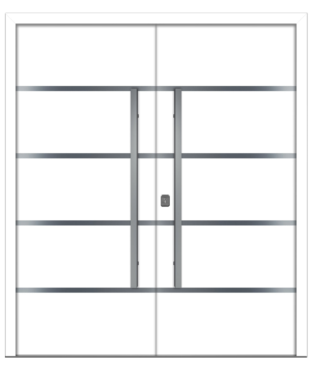 Nova Inox S3 White Modern Exterior Double Door