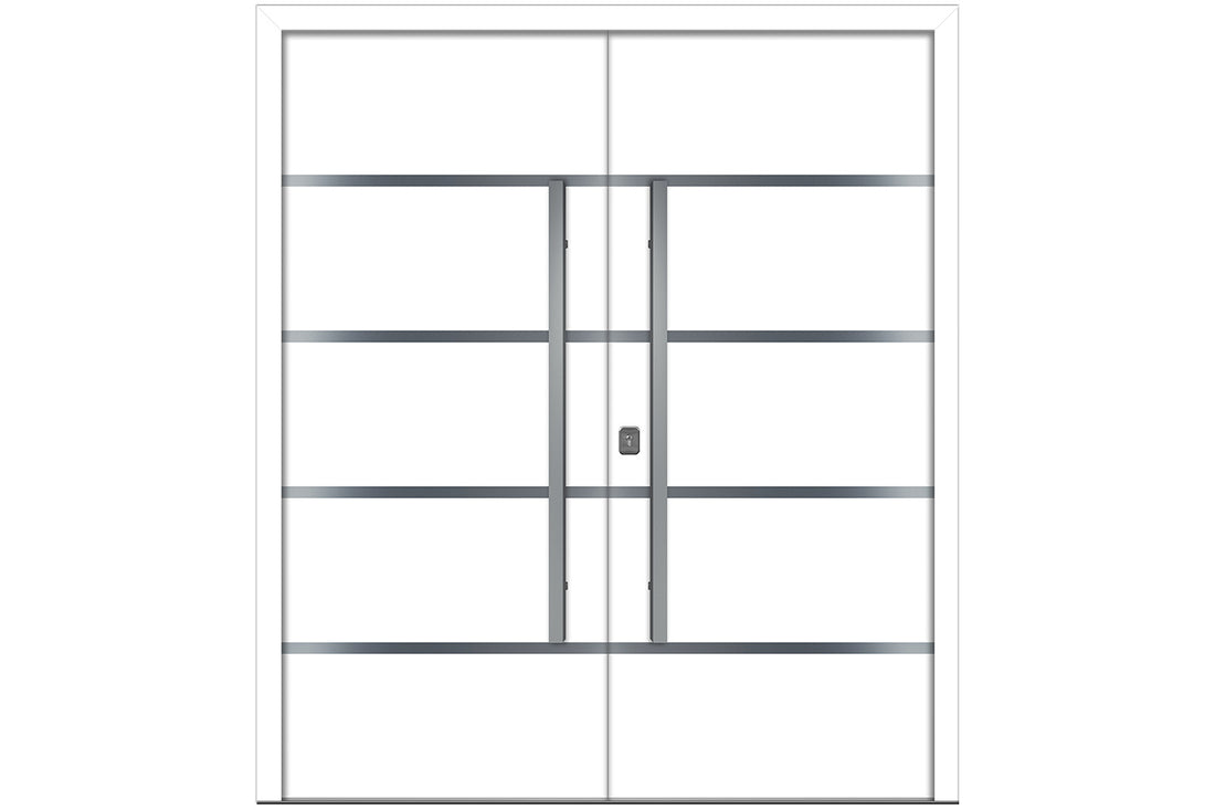 Nova Inox S3 White Modern Exterior Double Door Right Door Active
