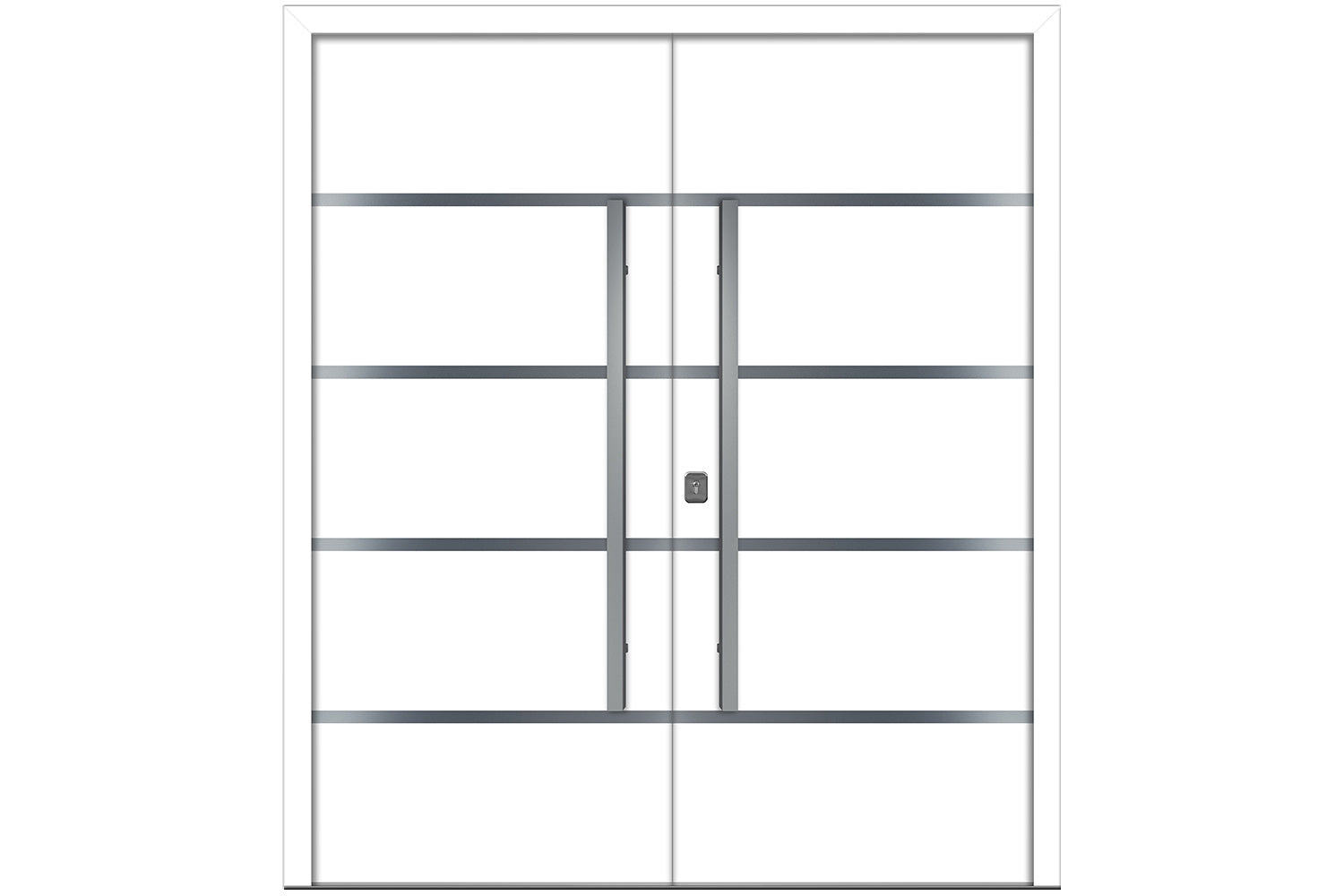 Nova Inox S3 White Modern Exterior Double Door Right Door Active