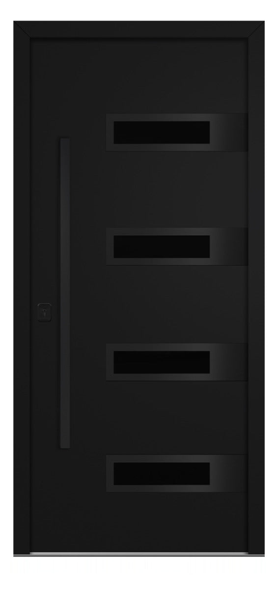 Nova Inox S4 Black Modern Exterior Door with Black Stainless Steel