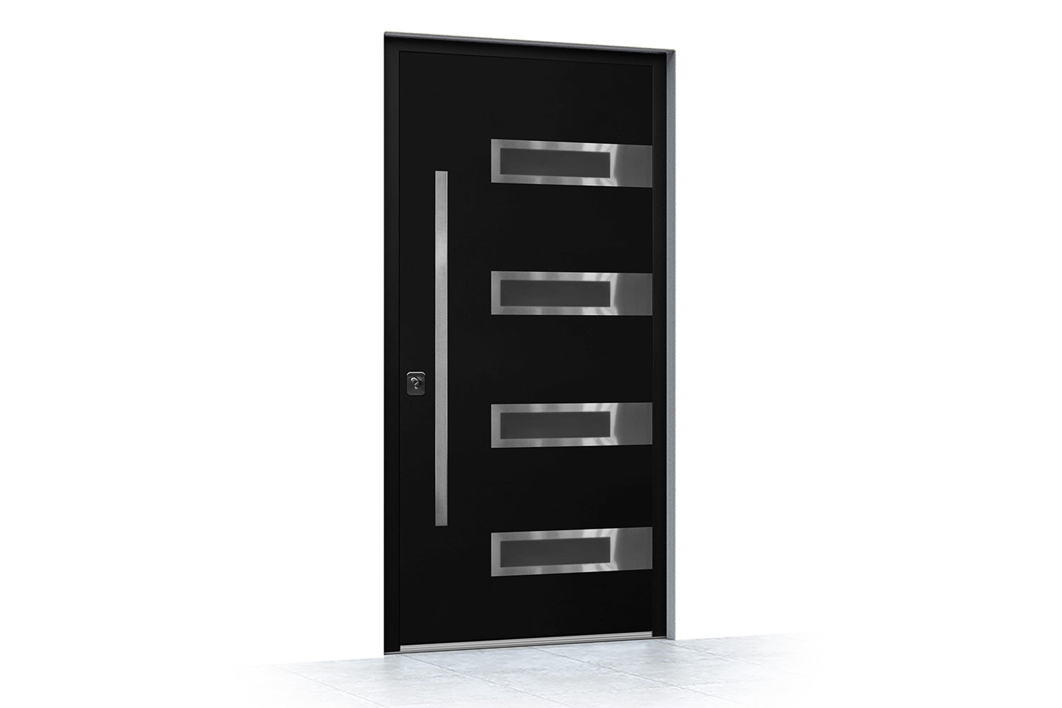 Nova Inox S4 Black Exterior Door - Side View