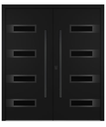 Nova Inox S4 Black Modern Exterior Double Door with Black Stainless Steel