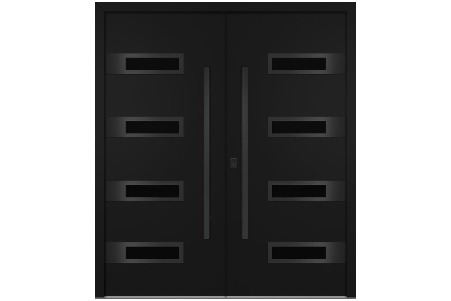 Nova Inox S4 Black Modern Exterior Double Door with Black Stainless Steel