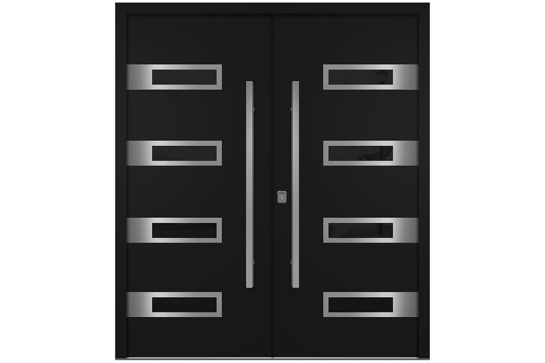 Nova Inox S4 Black Modern Exterior Double Door Right Door Active