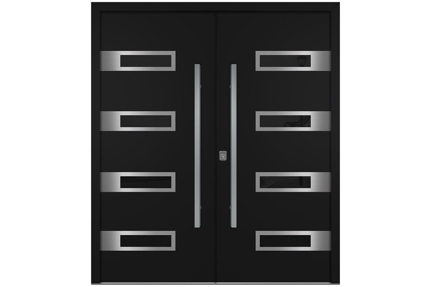 Nova Inox S4 Black Modern Exterior Double Door Right Door Active