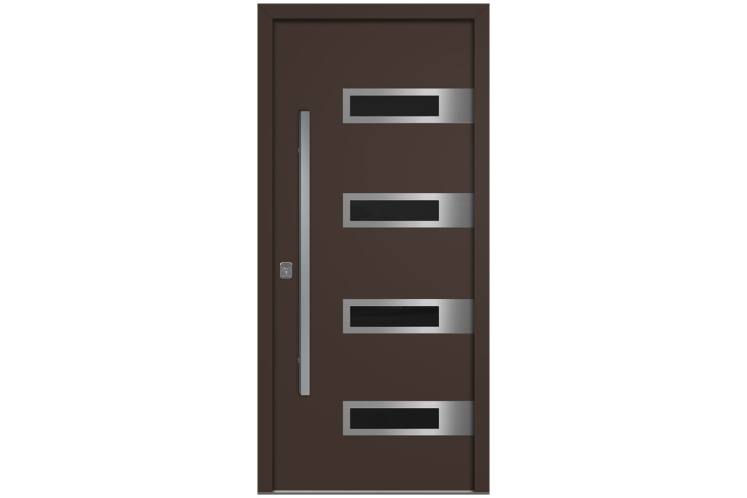 Nova Inox S4 Brown Modern Exterior Door Right-in