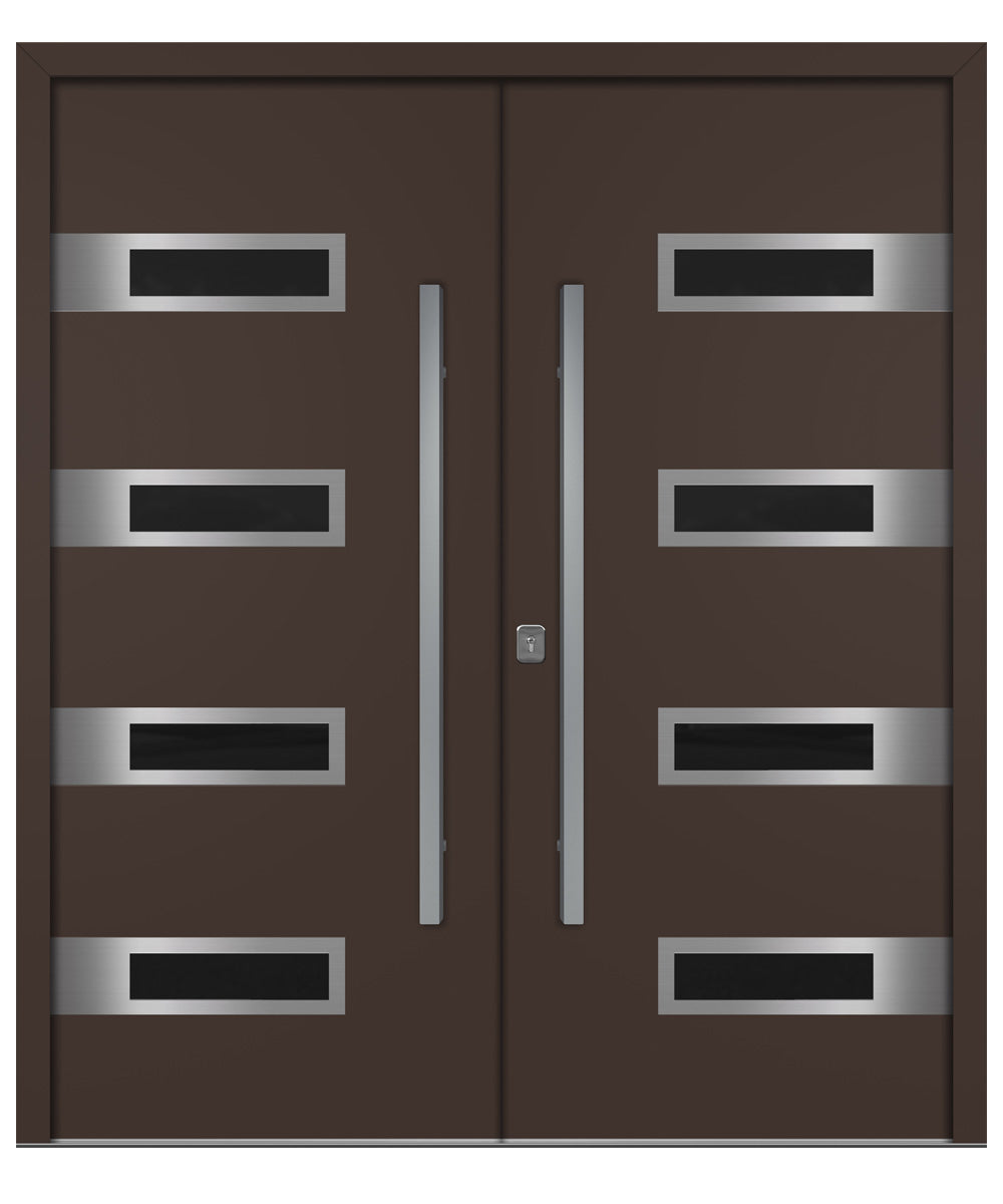Nova Inox S4 Brown Modern Exterior Double Door