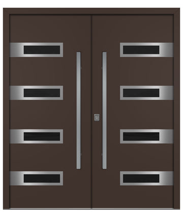 Nova Inox S4 Brown Modern Exterior Double Door