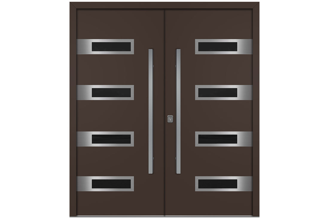 Nova Inox S4 Brown Modern Exterior Double Door Right Door Active
