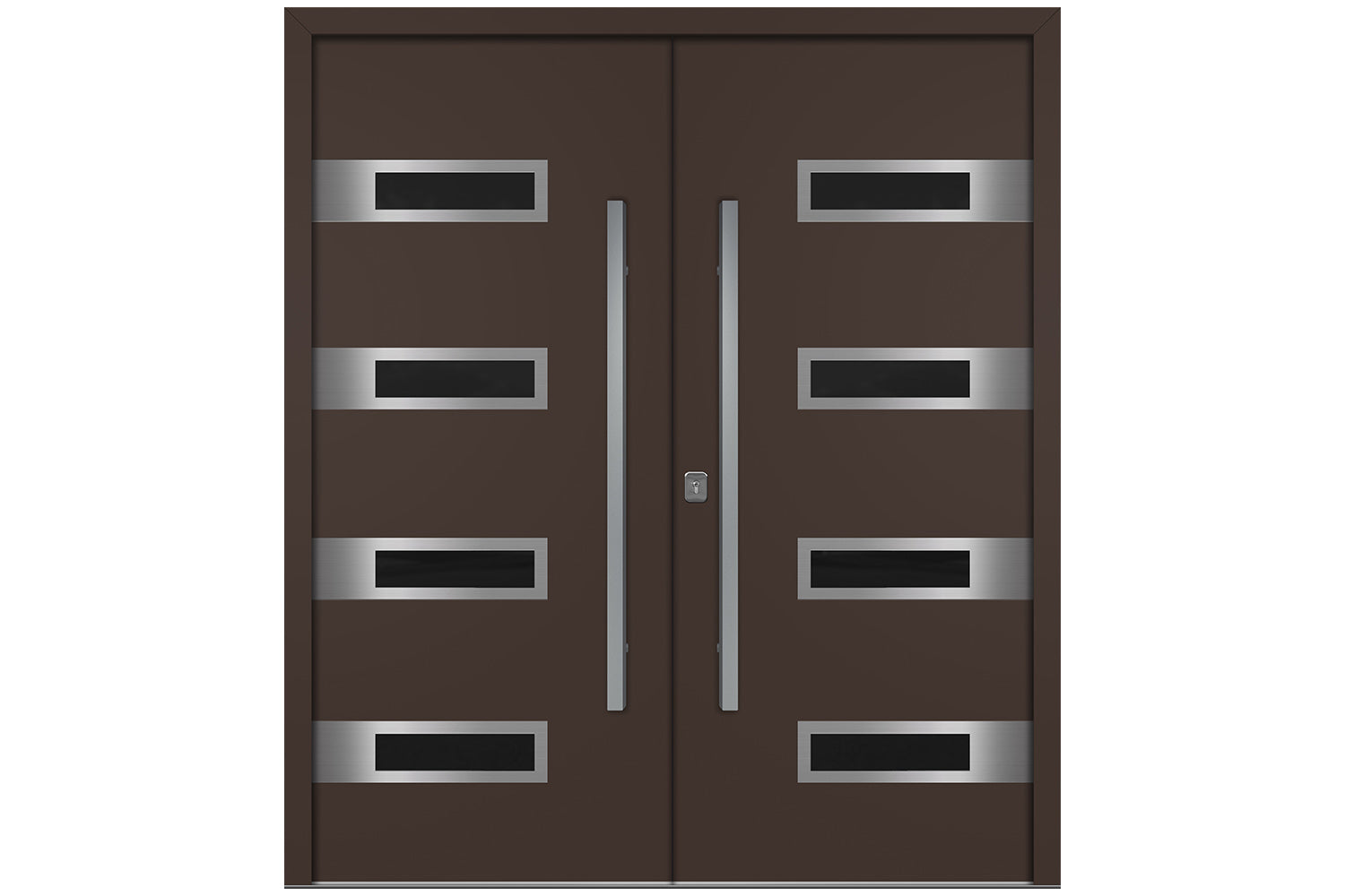 Nova Inox S4 Brown Modern Exterior Double Door Right Door Active