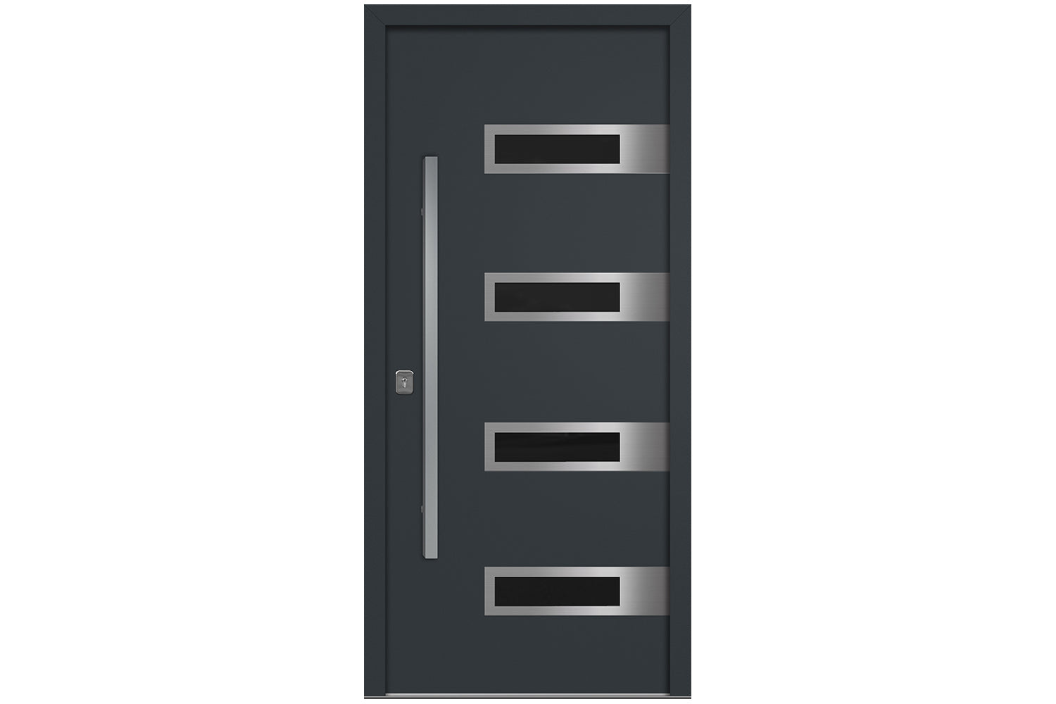 Nova Inox S4 Gray Modern Exterior Door Right-in
