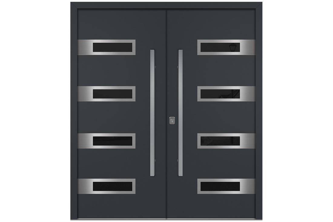 Nova Inox S4 Gray Modern Exterior Double Door Right Door Active