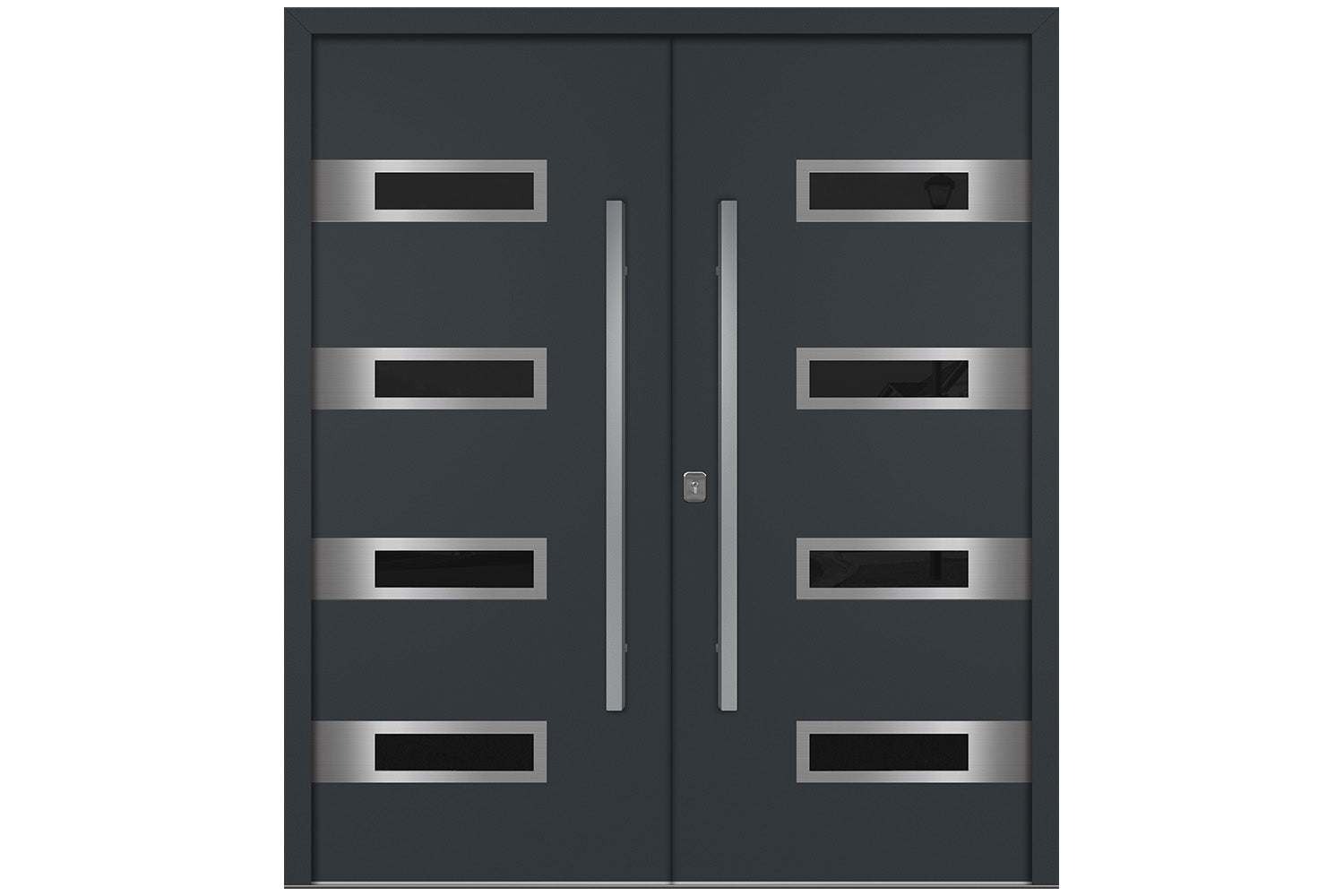 Nova Inox S4 Gray Modern Exterior Double Door Right Door Active