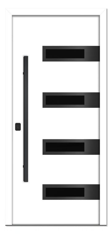Nova Inox S4 White Modern Exterior Door with Black Stainless Steel