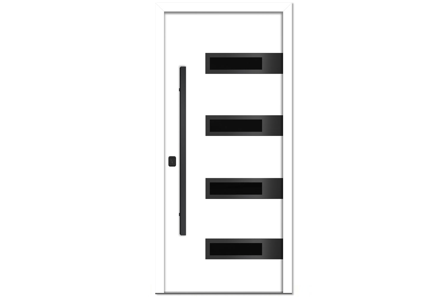 Nova Inox S4 White Modern Exterior Door with Black Stainless Steel