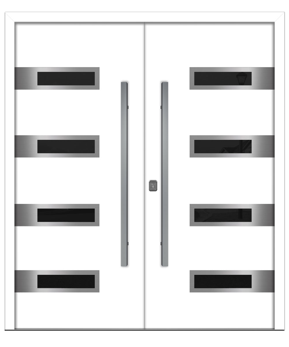Nova Inox S4 White Modern Exterior Double Door