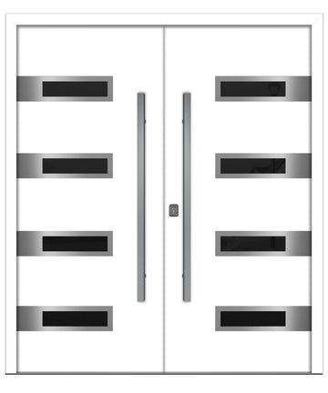 Nova Inox S4 White Modern Exterior Double Door