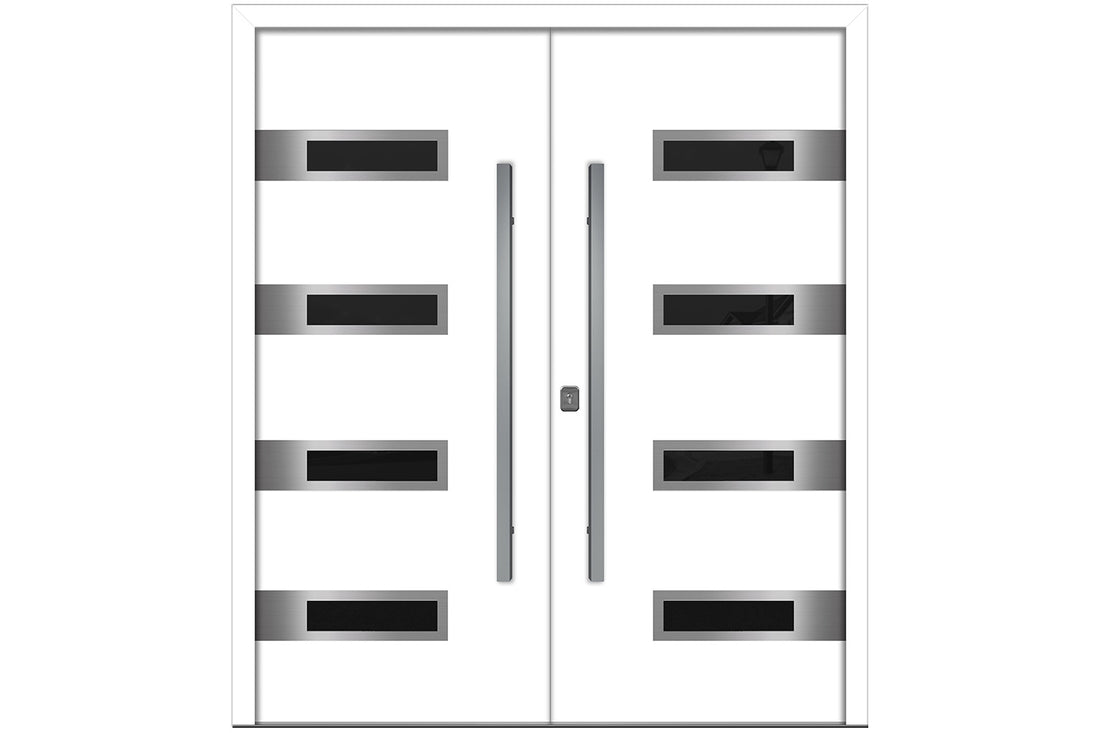 Nova Inox S4 White Modern Exterior Double Door Right Door Active