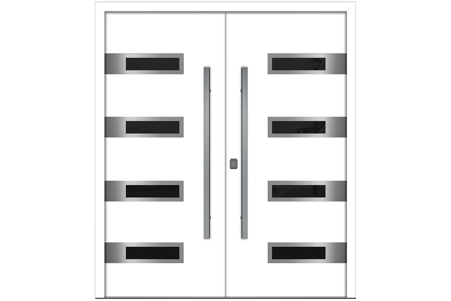 Nova Inox S4 White Modern Exterior Double Door Right Door Active