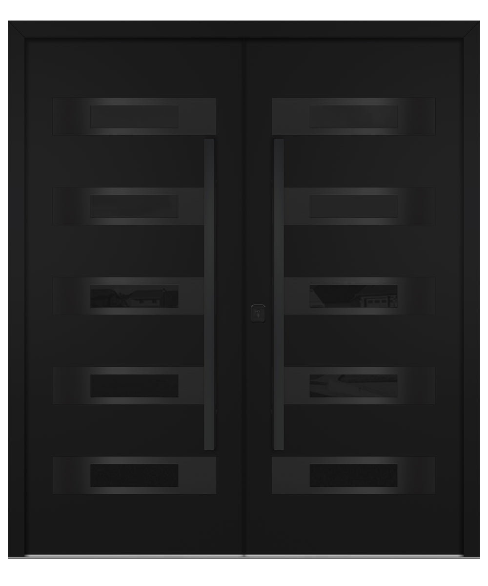 Nova Inox S5 Black Modern Exterior Double Door with Black Stainless Steel
