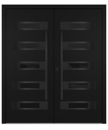 Nova Inox S5 Black Modern Exterior Double Door with Black Stainless Steel