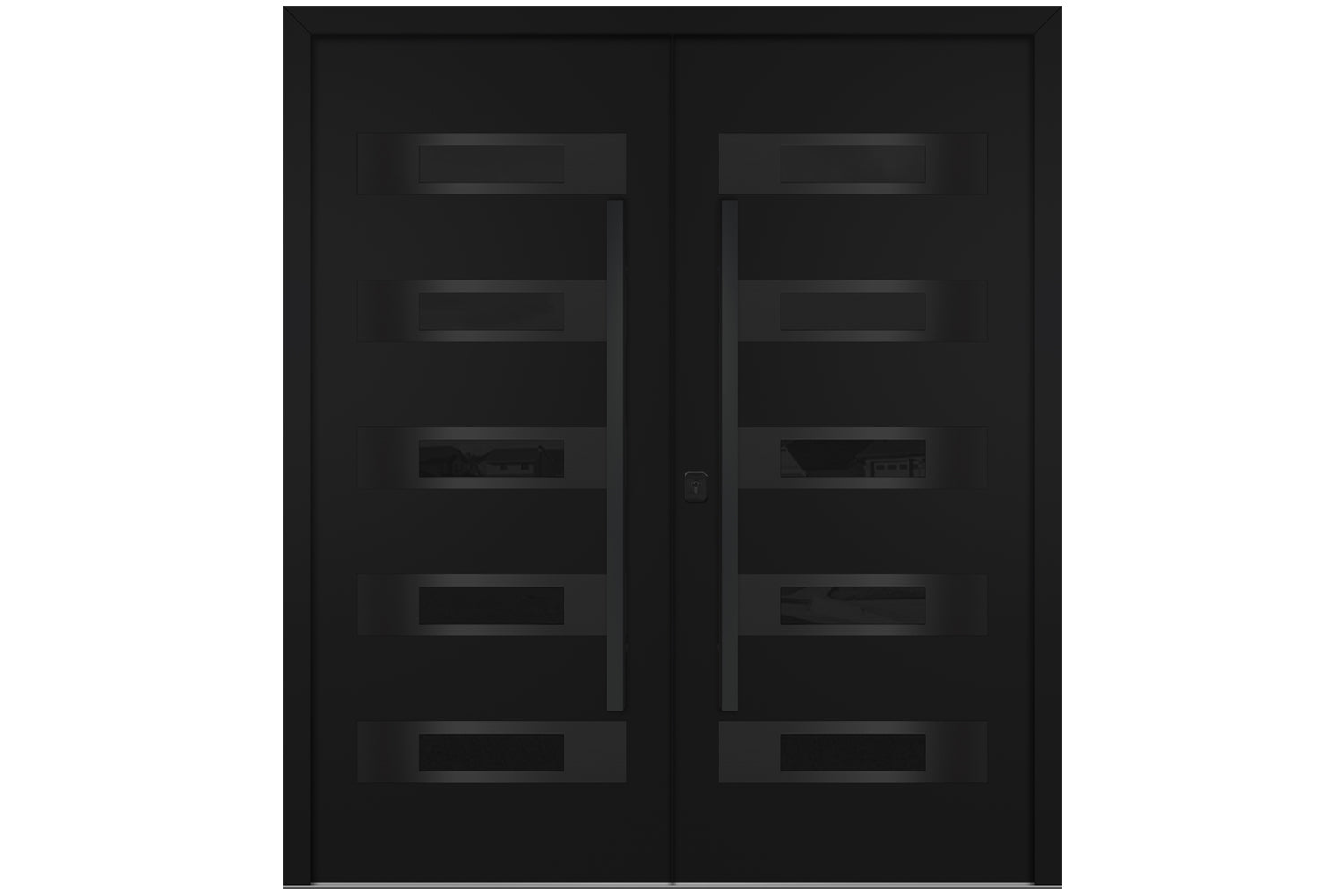 Nova Inox S5 Black Modern Exterior Double Door with Black Stainless Steel
