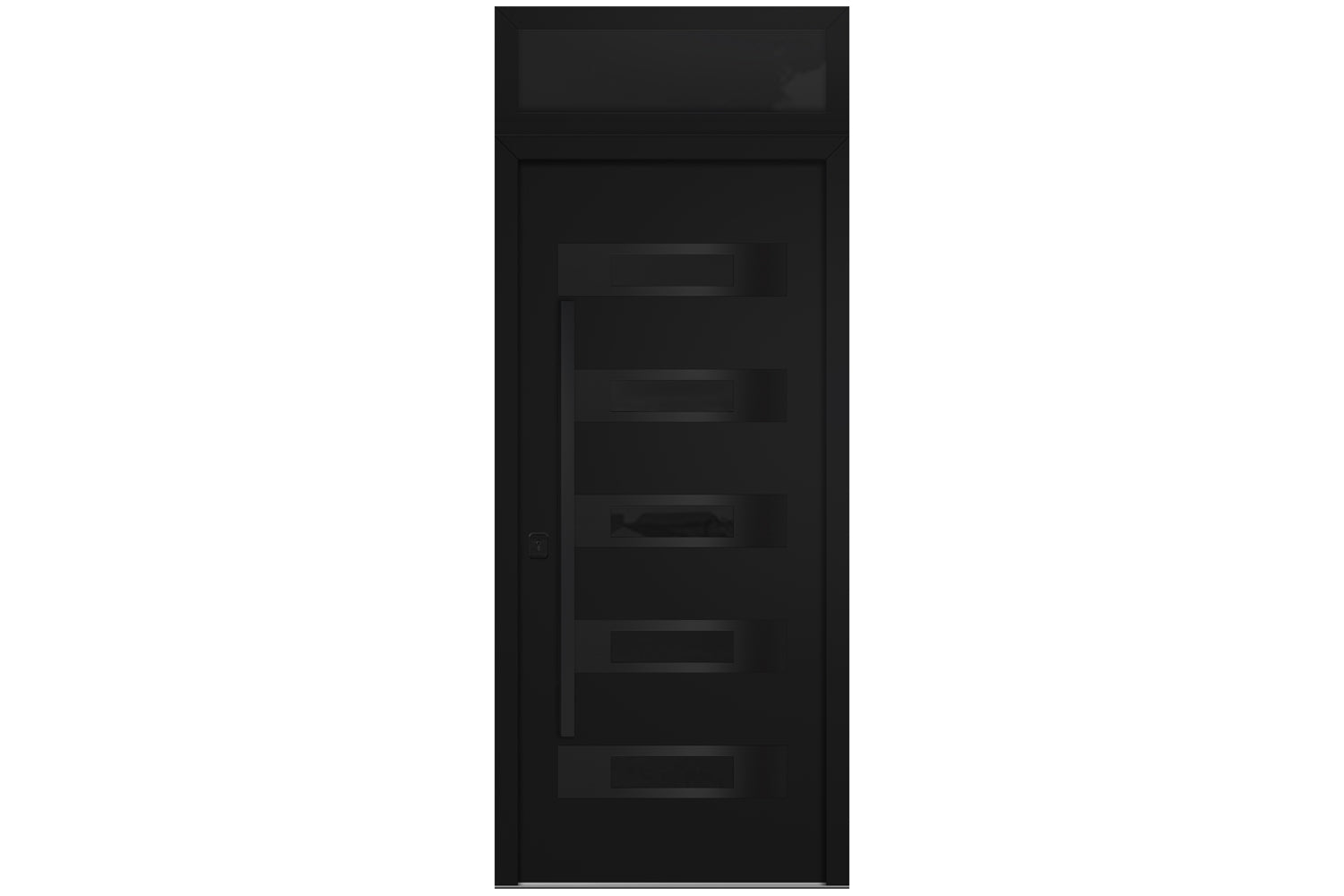 Nova Inox S5 Black Modern Exterior Door with Black Stainless Steel - with Transom