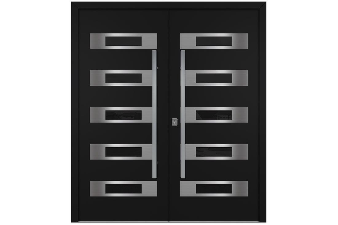 Nova Inox S5 Black Modern Exterior Double Door Right Door Active