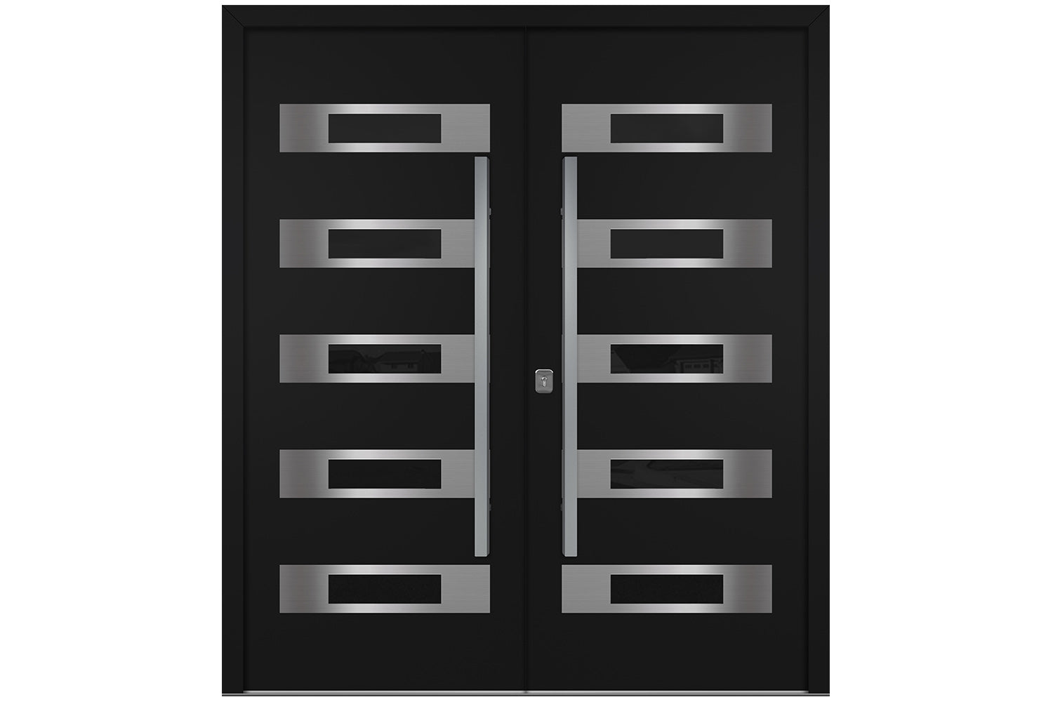 Nova Inox S5 Black Modern Exterior Double Door Right Door Active