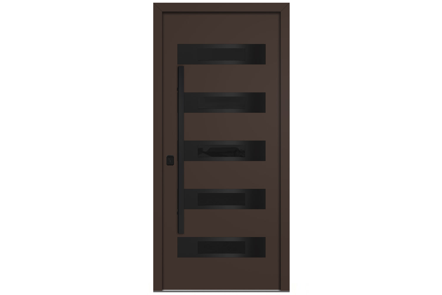 Nova Inox S5 Brown Modern Exterior Door with Black Stainless Steel