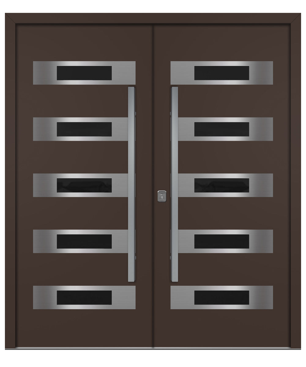 Nova Inox S5 Brown Modern Exterior Double Door