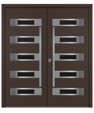 Nova Inox S5 Brown Modern Exterior Double Door