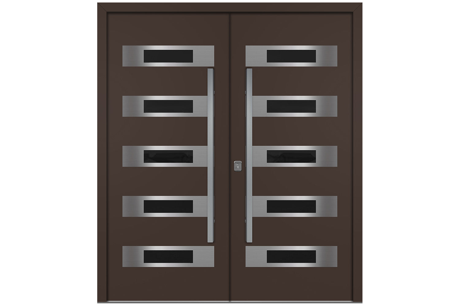 Nova Inox S5 Brown Modern Exterior Double Door Right Door Active