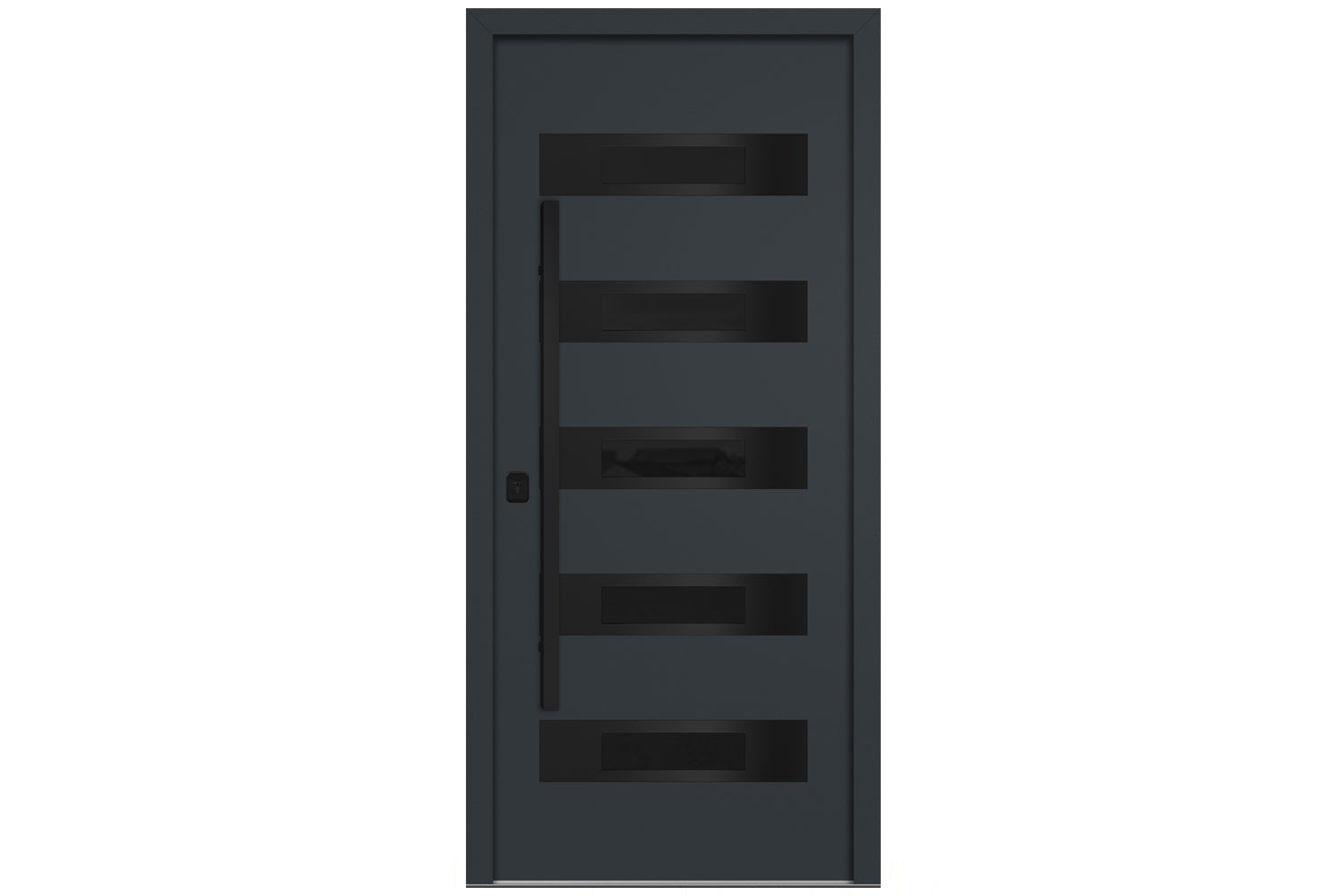 Nova Inox S5 Gray Modern Exterior Door with Black Stainless Steel