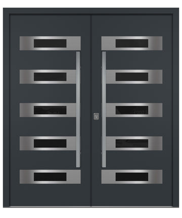 Nova Inox S5 Gray Modern Exterior Double Door
