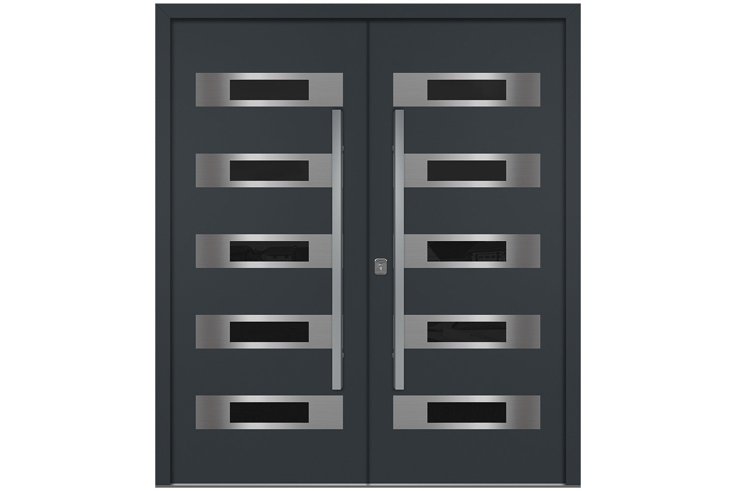 Nova Inox S5 Gray Modern Exterior Double Door Right Door Active