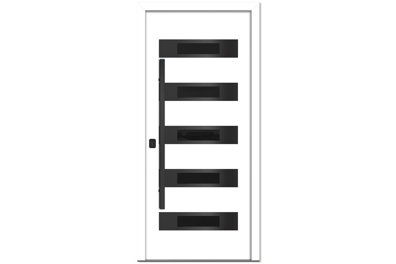 Nova Inox S5 White Modern Exterior Door with Black Stainless Steel