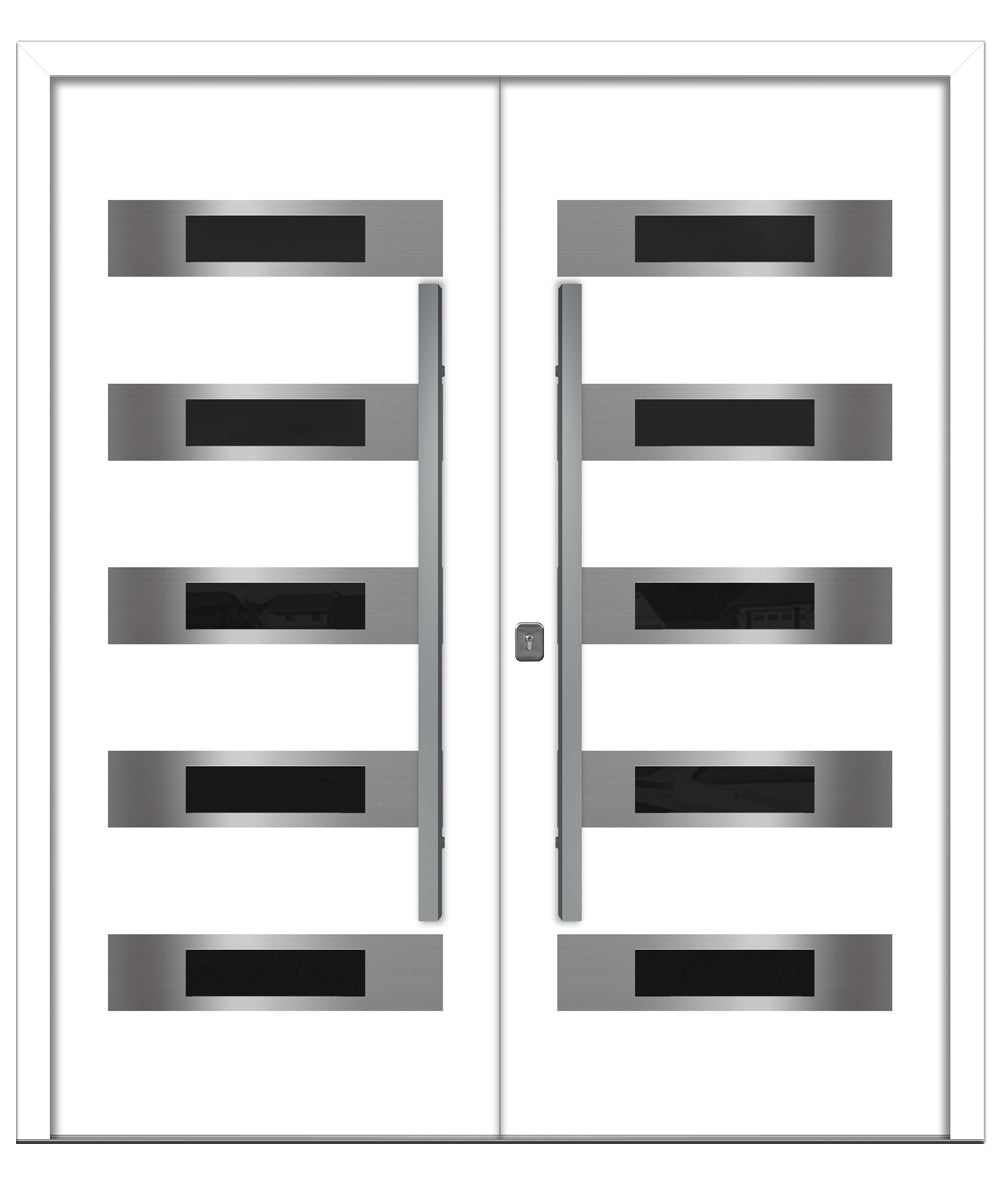 Nova Inox S5 White Modern Exterior Double Door