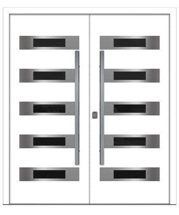 Nova Inox S5 White Modern Exterior Double Door
