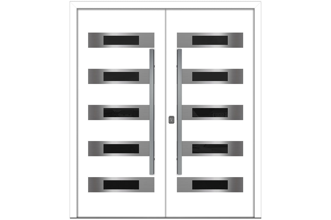 Nova Inox S5 White Modern Exterior Double Door Right Door Active