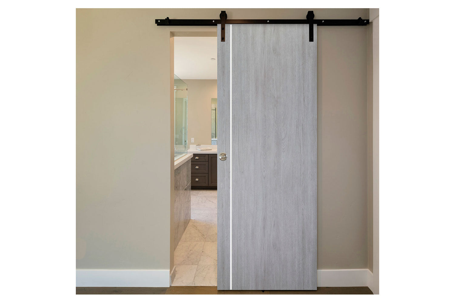 Nova Italia Flush 03 Light Grey Laminate Interior Barn Door