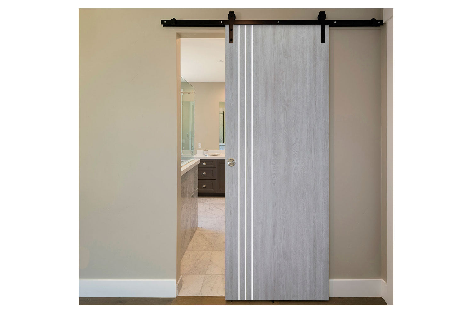 Nova Italia Flush 04 Light Grey Laminate Interior Barn Door