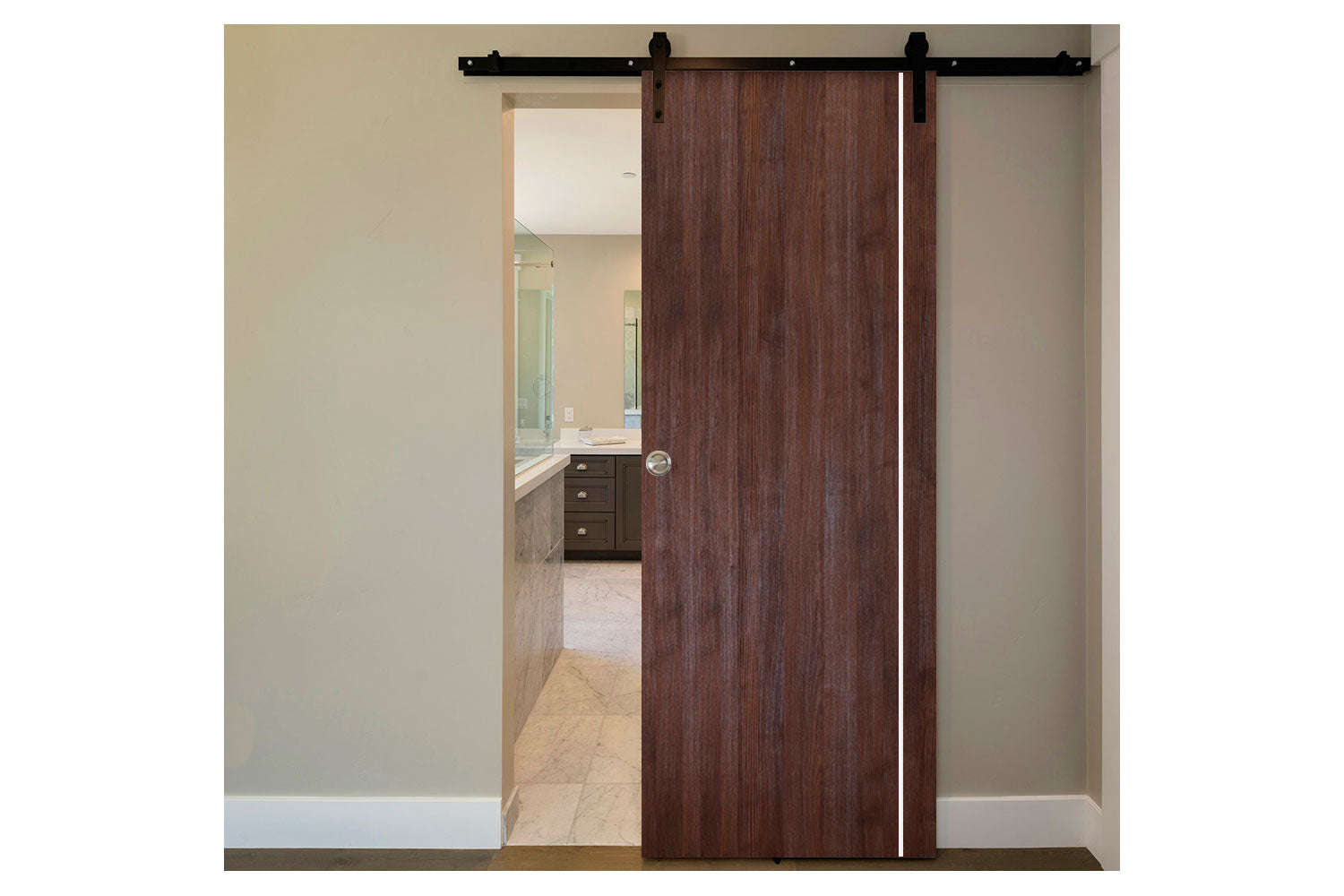 Nova Italia Flush 05 Prestige Brown Laminate Interior Barn Door